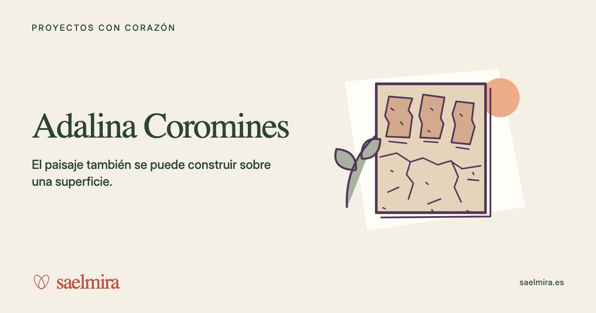 Ilustración de Adalina Coromines con su nombre y la firma de Saelmira.