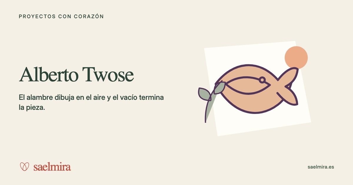 Ilustración de Alberto Twose con su nombre y la firma de Saelmira.