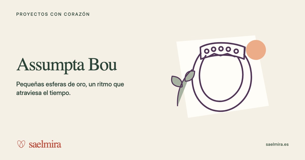 Ilustración de Assumpta Bou con su nombre y la firma de Saelmira.