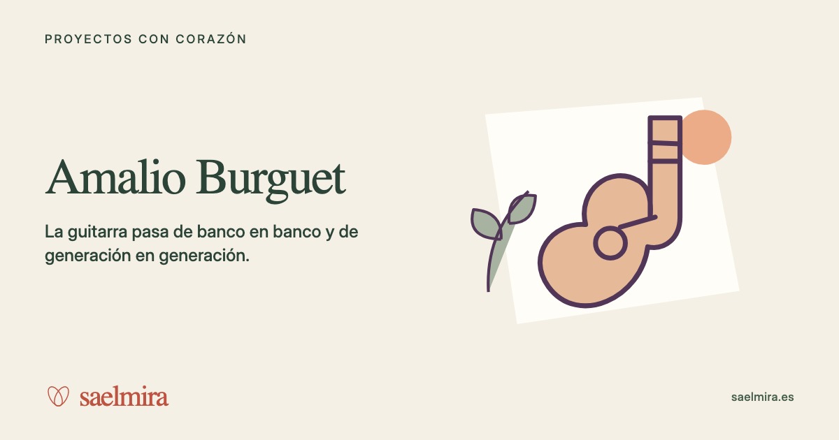 Ilustración de Amalio Burguet con su nombre y la firma de Saelmira.