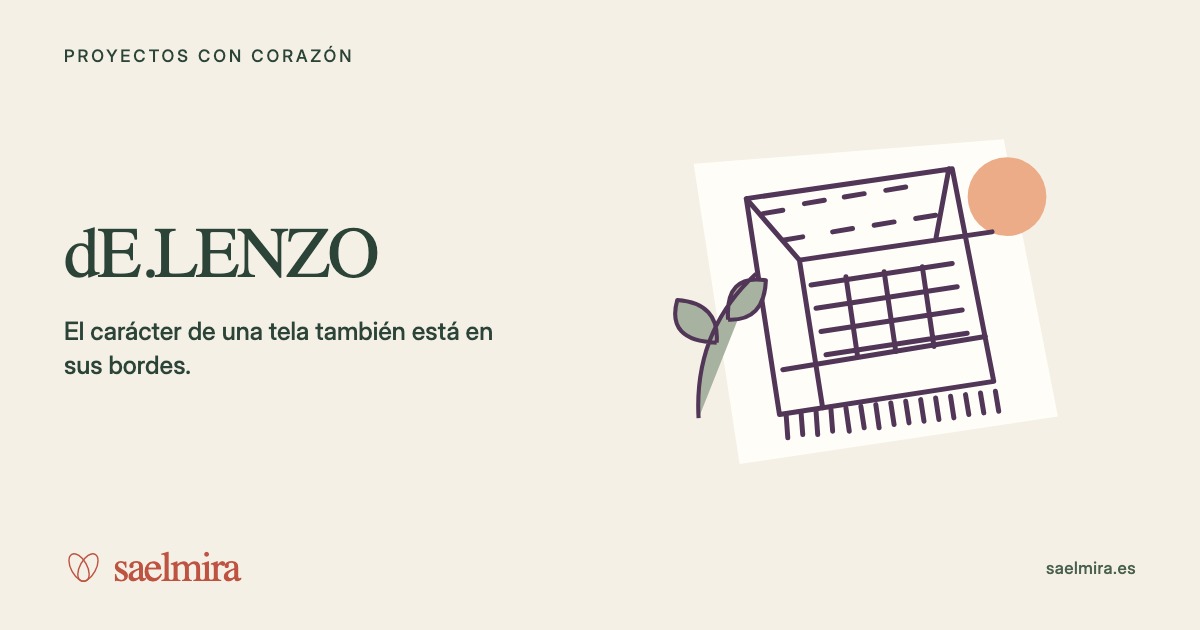Ilustración de dE.LENZO con su nombre y la firma de Saelmira.