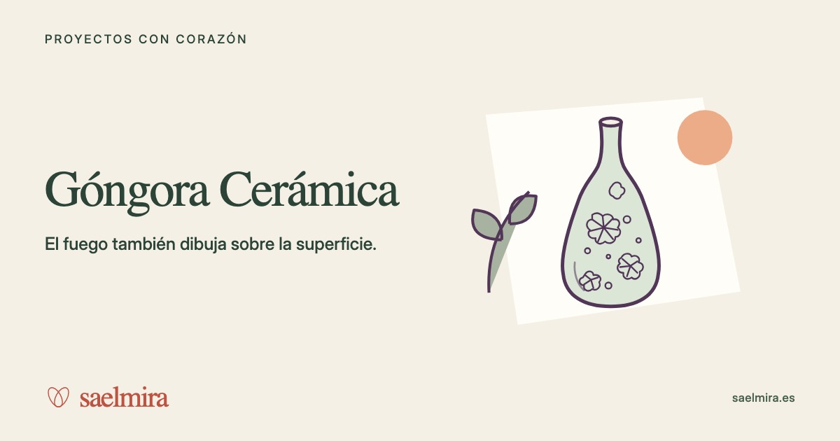 Ilustración de Góngora Cerámica con su nombre y la firma de Saelmira.