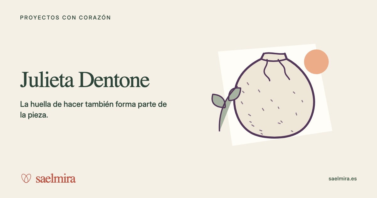 Ilustración de Julieta Dentone con su nombre y la firma de Saelmira.