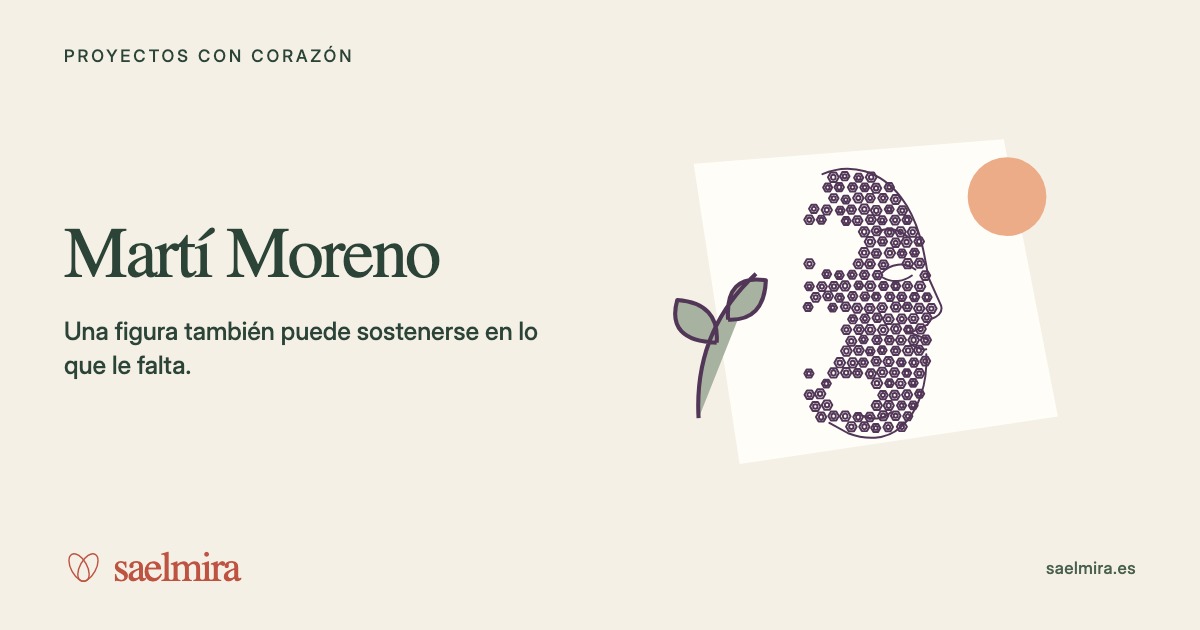 Ilustración de Martí Moreno con su nombre y la firma de Saelmira.