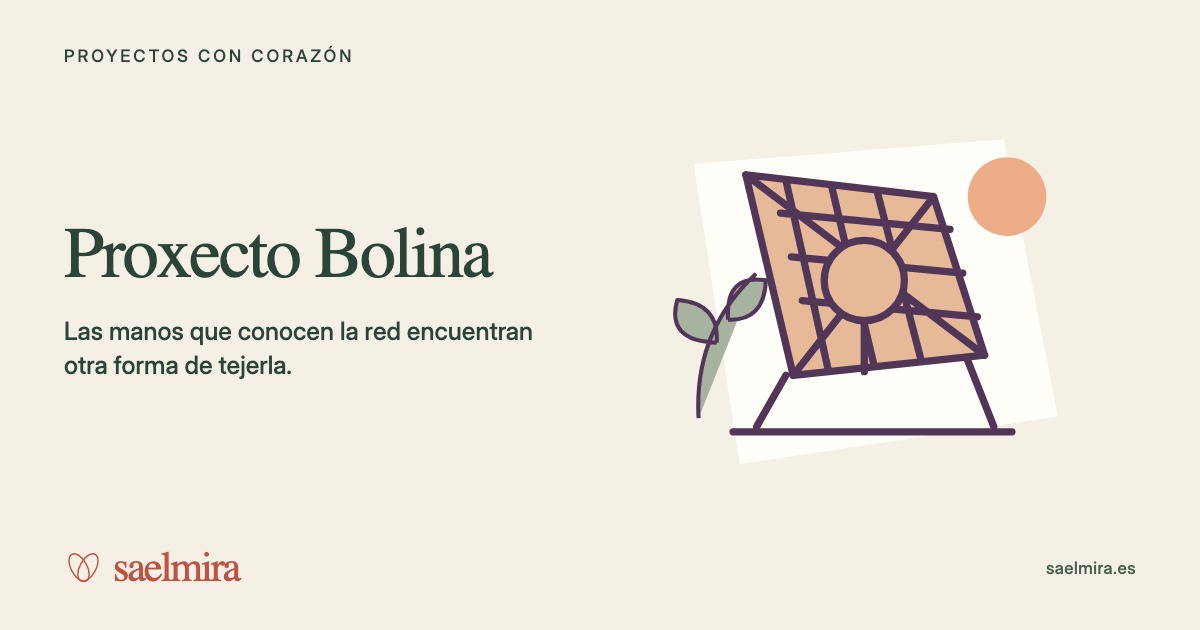 Ilustración de Proxecto Bolina con su nombre y la firma de Saelmira.