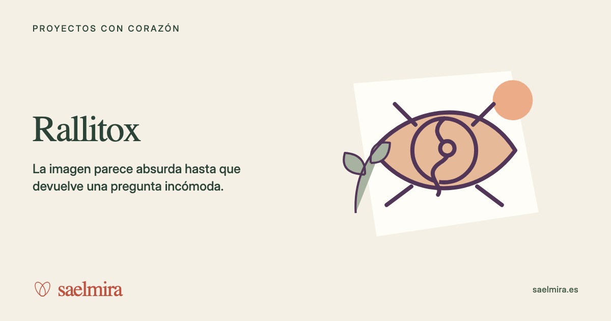 Ilustración de Rallitox con su nombre y la firma de Saelmira.