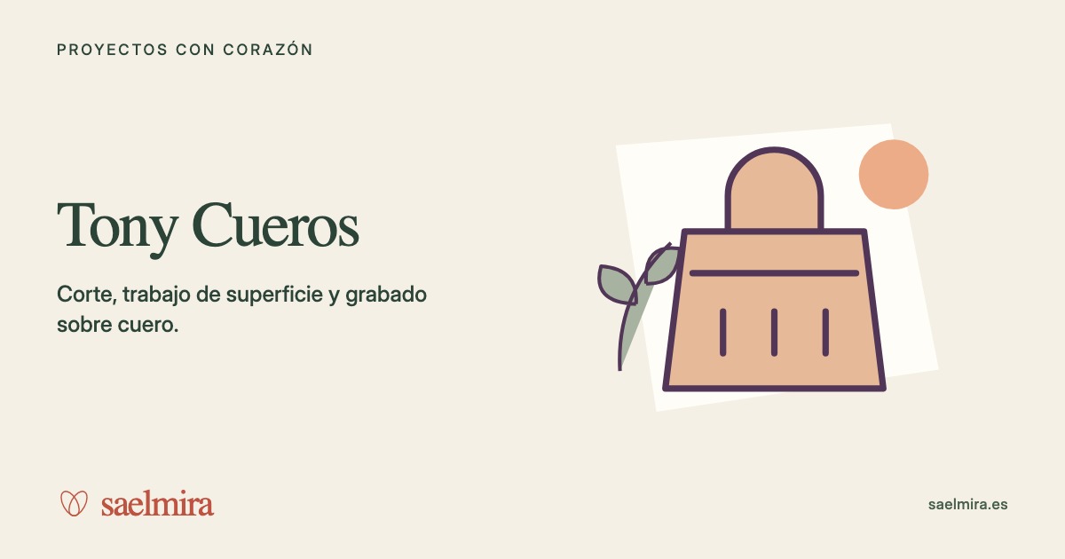 Ilustración de Tony Cueros con su nombre y la firma de Saelmira.