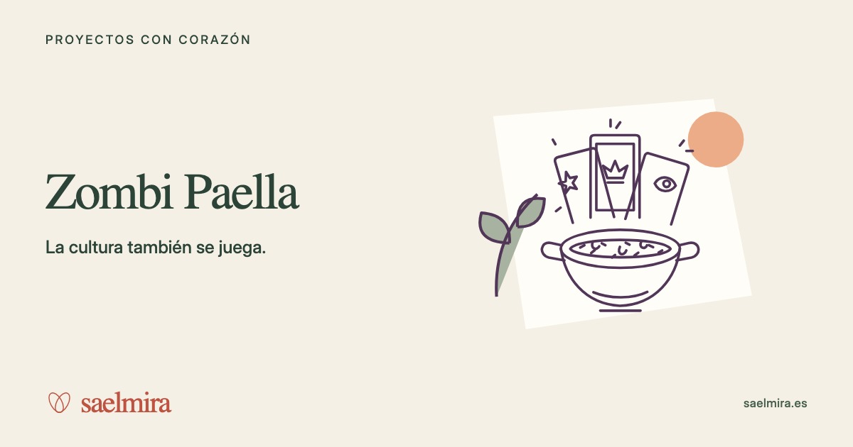 Ilustración de Zombi Paella con su nombre y la firma de Saelmira.